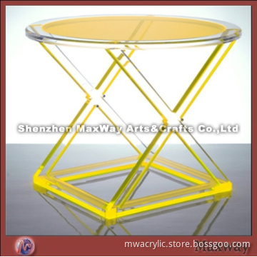 Acrylic furniture round yellow table/desk/chair